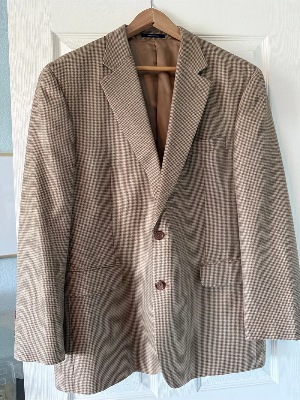 Ralph Lauren Tan Houndstooth Sport Coat